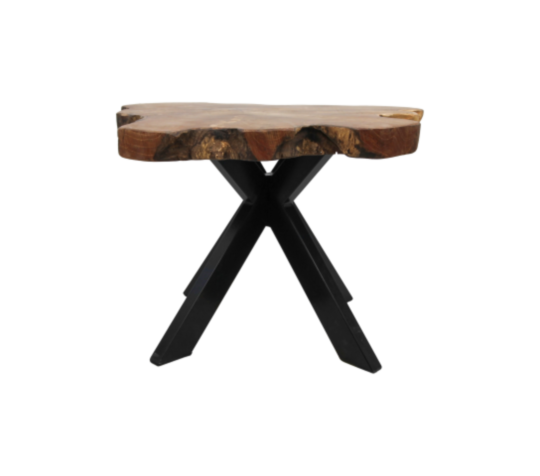Salontafel Victoria - ø60-70x45 cm - teak/ijzer (CTX3D45)