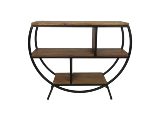 Sidetable - 90x25x80 cm - Naturel/zwart - Mango/ijzer (DV-CN90)