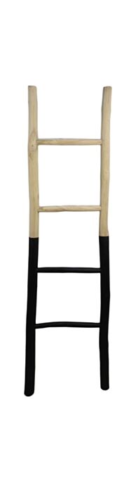 HSM Collection-Decoratieve Ladder -45x4x150-Naturel/Zwart-Teak (AMTHB150)
