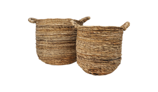 Mandenset - naturel - bananenblad - set van 2 (E643NT)