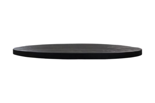 HSM Collection-Ovaal Salontafelblad-120x80x4,5-Zwart-Mango (BC-OT120BL)
