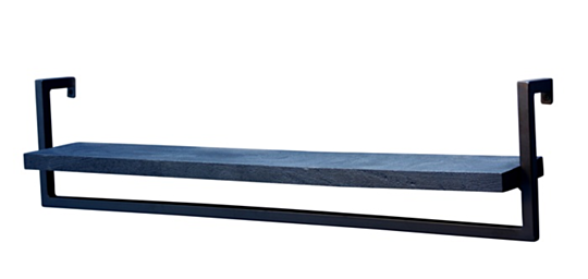 Wandrek Finn -  zwart mangohout met zwart poedercoated staal L