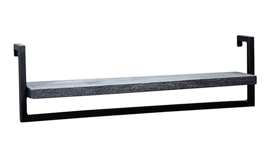Wandrek Finn - zwart mangohout met zwart poedercoated staal M