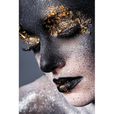 Girl black gold face