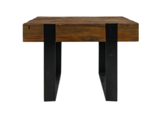 Salontafel Norton - 50x50 cm - reclaimed teak/ijzer (HCIR50)