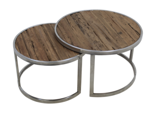 Salontafel - oud teak - set van 2 (HECTSS)