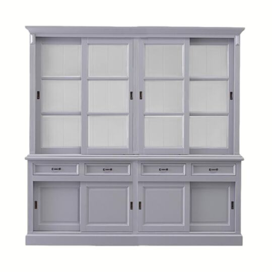 Buffetkast Provence - 220x50x220 - Grijs/wit - Grenen/glas (HM29AGR)