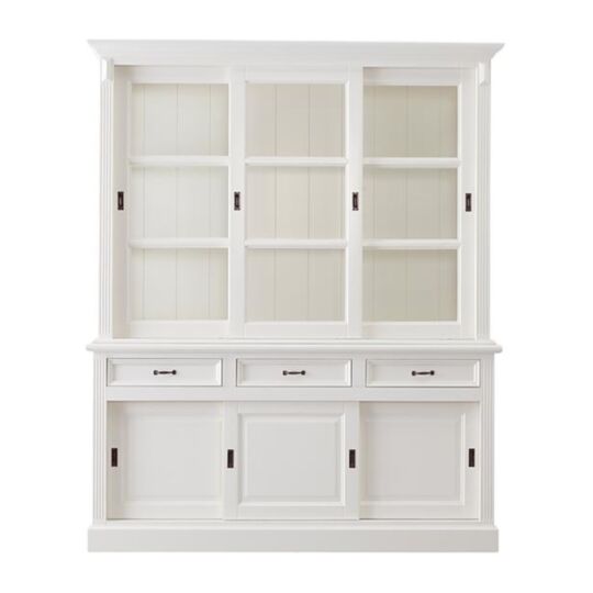Buffetkast Provence - 180x50x220 - Wit - Grenen/glas (HM29RW)