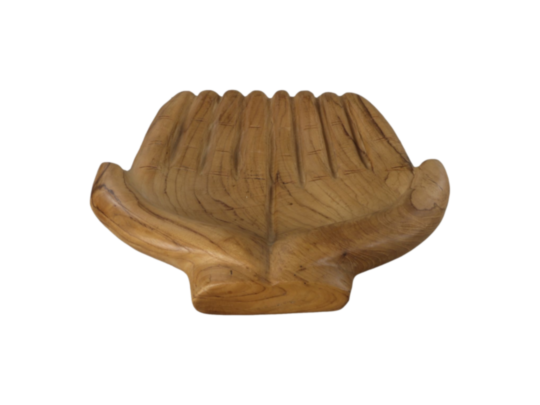 Decoratie schaal open handen - 35x30x10 - Blank - Teakhout (HS-002)