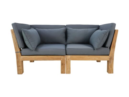 Tuin 2-zits loungeset modulair Aruba (incl. kussens) - 2-delig - Hout - Bruin (HSM100)