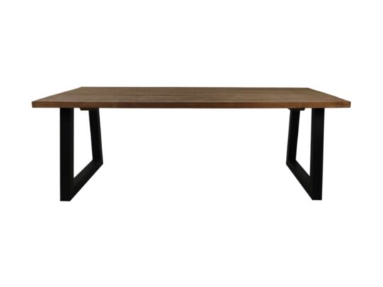 Tuintafel large - 260x100x77 - Naturel/zwart - Teak/metaal (HSM105)