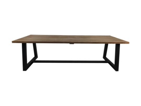 Tuintafel medium - 220x100x77 - Naturel/zwart - Teak/metaal (HSM106)