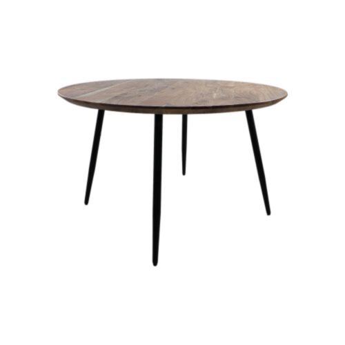 Ronde eettafel Zurich - ø120x76 - Naturel/zwart - Acaciahout/metaal (HSM113)