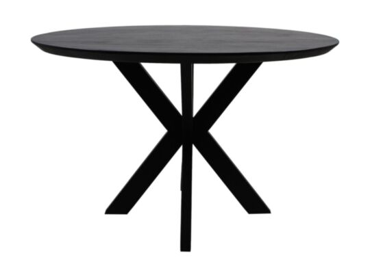 Ronde eettafel Zurich - ø120x76 - Zwart - Acaciahout/metaal (HSM115)