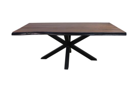 Rechthoekige eettafel - 240x100x77 - Walnoot bruin/zwart - Acaciahout/metaal (HSM147)