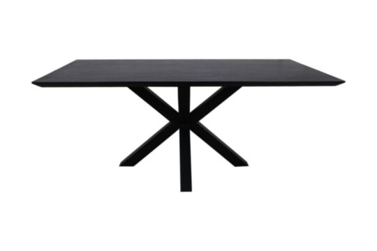 Rechthoekige eettafel Zurich- 220x100x75,8 - Zwart - Acaciahout/metaal (HSM15)