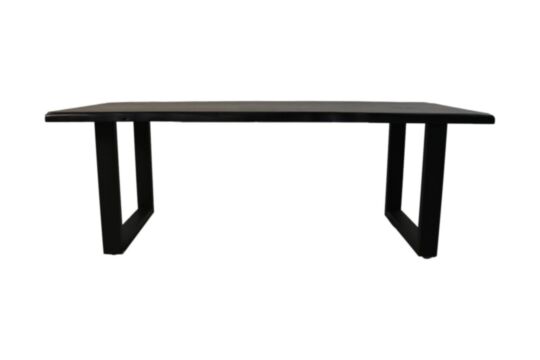 Rechthoekige eettafel - 220x100x77 - Zwart - Acaciahout/metaal (HSM246)