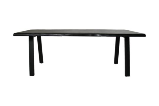 Rechthoekige eettafel - 200x100x77 - Zwart - Acaciahout/metaal (HSM248)