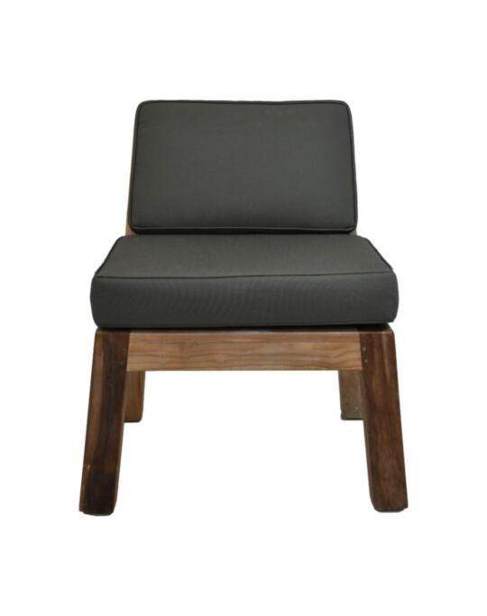 Tuinstoel Aruba incl. kussens - 67x68x75 - Naturel/grijs - Teak/stof (HSM270)