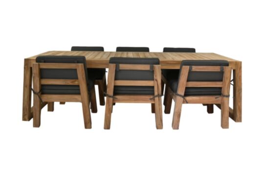Tuinset New Aruba - 260x100x76 - Naturel/grijs - Teak (HSM274)