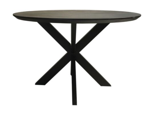 Ronde eettafel Zurich- ø120x76 - Zwart  - Acaciahout/metaal (HSM336)