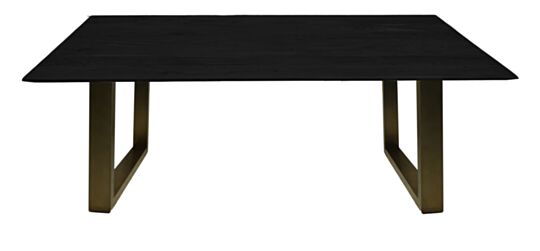 Rechthoekige eettafel Zurich - 180x90x73 - Zwart/Goud - Acacia/metaal (HSM339)
