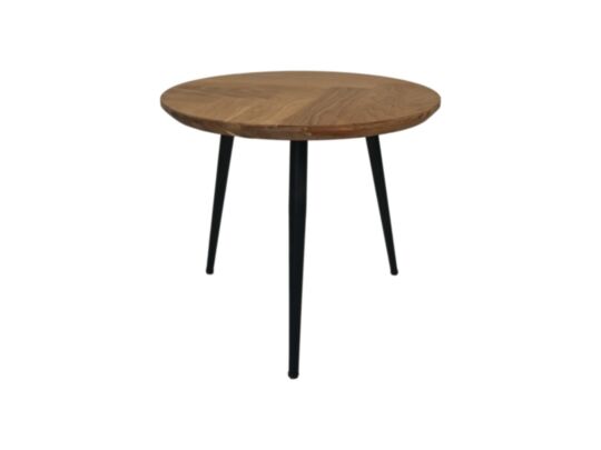 Salontafel Fishbone - 45x45x39 - Naturel/zwart - Eiken/metaal (HSM351)