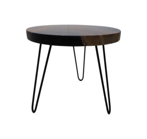 Bijzettafel rond - ø50x45 - Teak/Epoxy (HSVIP50)