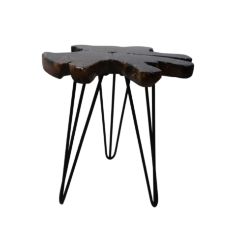 Bijzettafel rond - ø45-55x40 - Teak/Epoxy (HSVIP55)