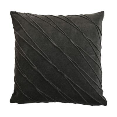 Sierkussen - 45x45 - Charcol/Zwart - Velvet/katoen (IC-3037CH)
