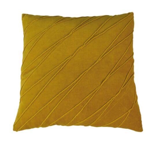Sierkussen - 45x45 - Mosterdgeel - Velvet/katoen (IC-3037MY)