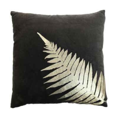 Sierkussen met print - 45x45 - Zwart/goud - Velvet (IC-6067BL)