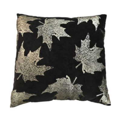 Sierkussen met print - 45x45 - Zwart/goud - Velvet (IC-6135BL)
