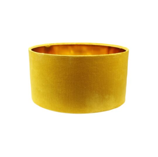 Ronde lampenkap - 25x25x18 - Mosterdgeel/goud - Velvet (IC-LR25MY)