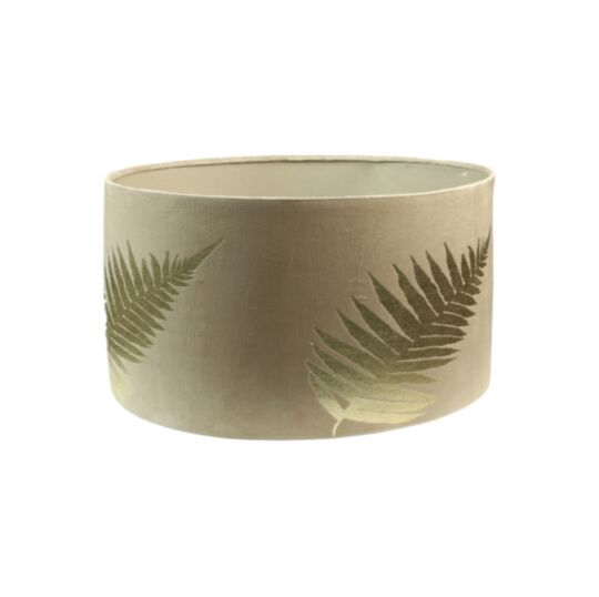 Ronde lampenkap met print - 25x25x18 - Warmgrijs/goud - Velvet (IC-LR25WGG)