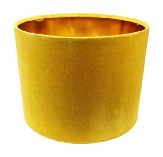 Ronde lampenkap - 32x32x24 - Mosterdgeel/goud - Velvet (IC-LR32MY)