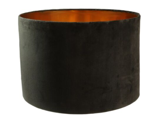 Ronde lampenkap - 42x42x32 - Zwart/goud - Velvet (IC-LR42BL)