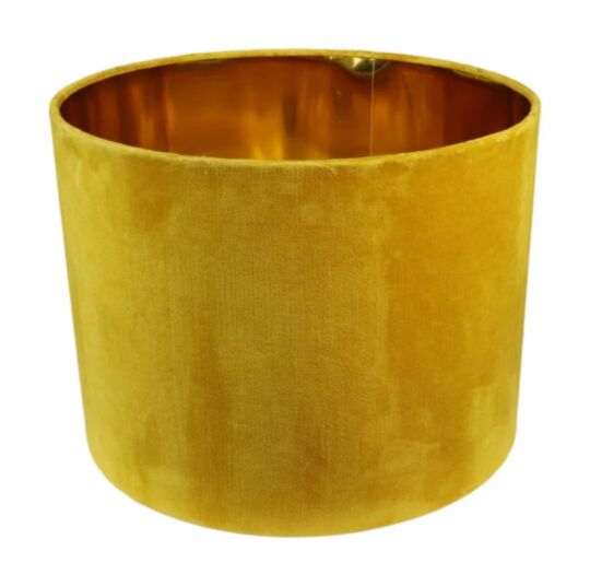 Ronde lampenkap - 42x42x32 - Mosterdgeel/goud - Velvet (IC-LR42MY)