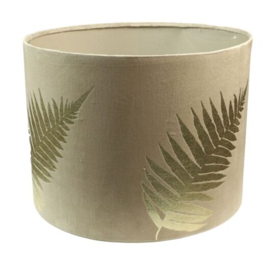 Ronde lampenkap met print - 42x42x32 - Warmgrijs/goud - Velvet (IC-LR42WGG)