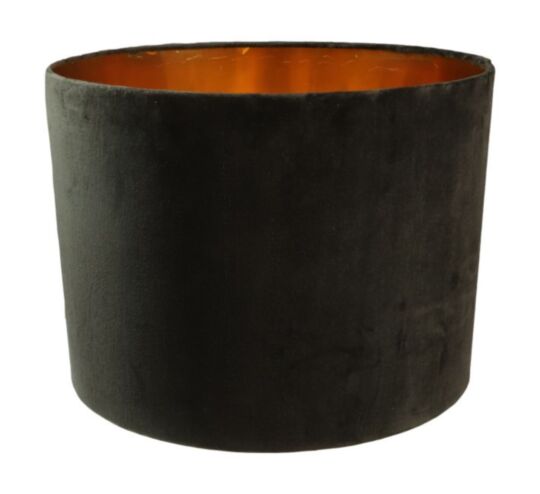 Ronde lampenkap - 45x45x33 - Zwart/goud - Velvet (IC-LR45BL)