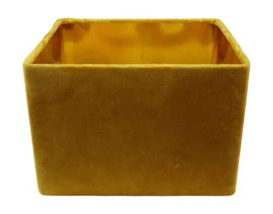 Vierkante lampenkap - 30x30x20 - Mosterdgeel/goud - Velvet (IC-LS30MY)