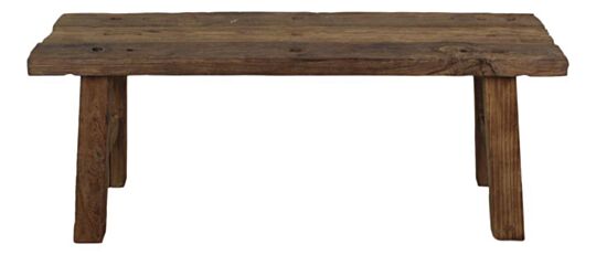 Decoratieve bank - 120x31x45 - Rustiek blank - Oud hout (IMB320)