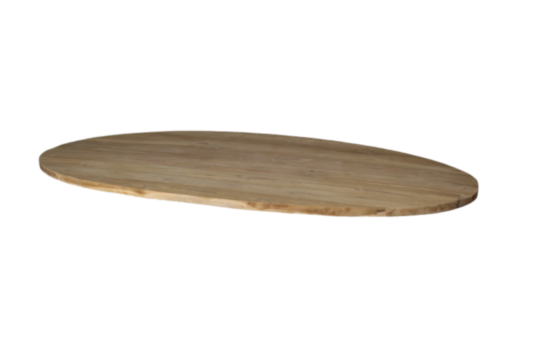 Ovaal tafelblad - 200x100x4 -  Naturel - Teak (IMT200)