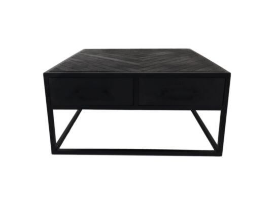 Salontafel Verona - 80x80x40 - Zwart - Mangohout/ijzer (JHH-CT80)