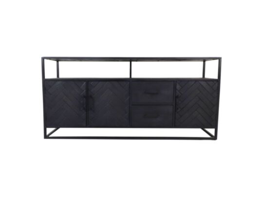 Dressoir Verona - 180x40x85 - Zwart - Mangohout/metaal (JHH-SB180)