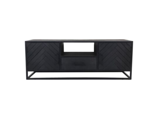 TV-Meubel Verona - 180x40x55 - Zwart - Mangohout/metaal (JHH-TV180)