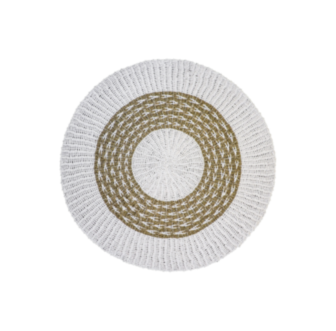 Vloerkleed - ø120 cm -  Wit/naturel - Raffia/zeegras (JR120WN)