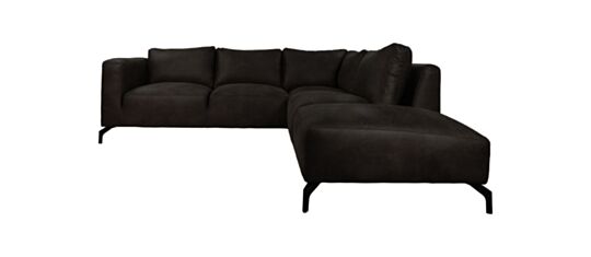 Hoekbank Rechts 2.5-zits Laredo - 261x248x88 - Antraciet - Mircovezel (LAREDOR67)
