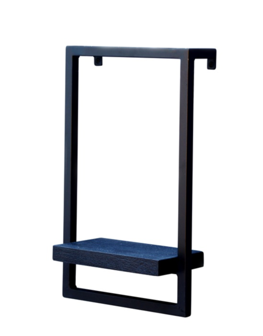Wandrek Liv - zwart mangohout met zwart poedercoated staal XS