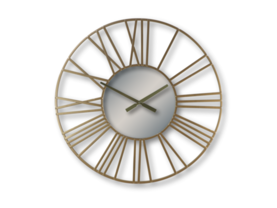 Wandklok Romeins - ø80x5x80 - Goud - Ijzer (LP02-2029)